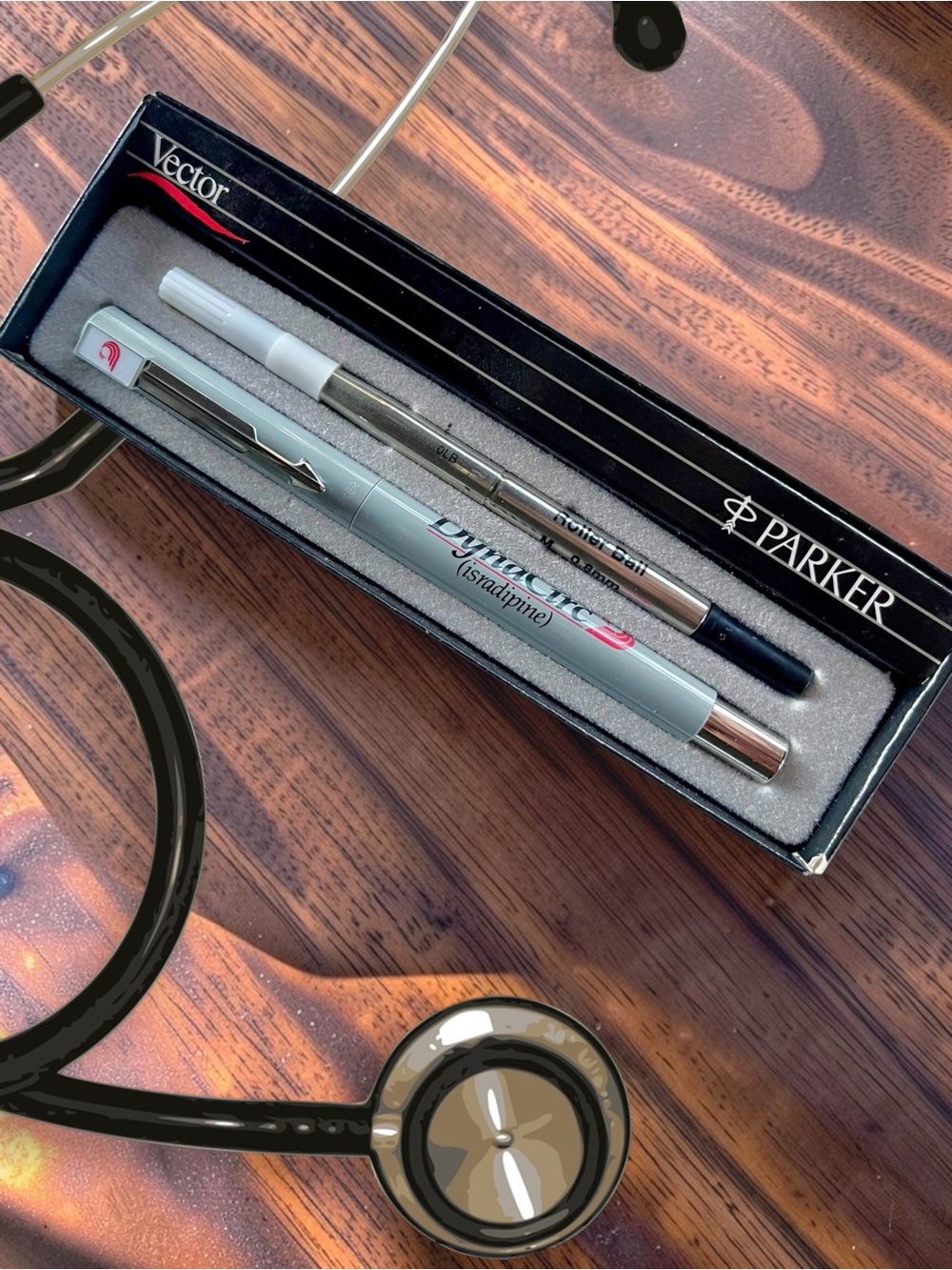DynaCirc Parker Vector Rollerball Pen Pharma Promo Set Presentation Box